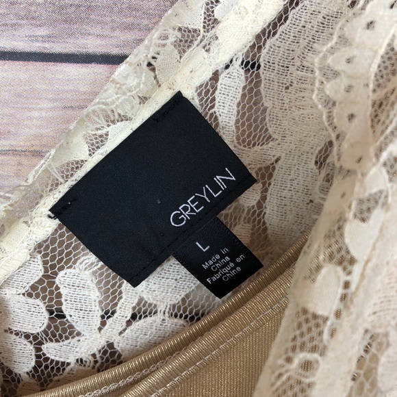 Greylin | Melusine Lace Fit & Flare Dress Size L - Picture 5 of 8